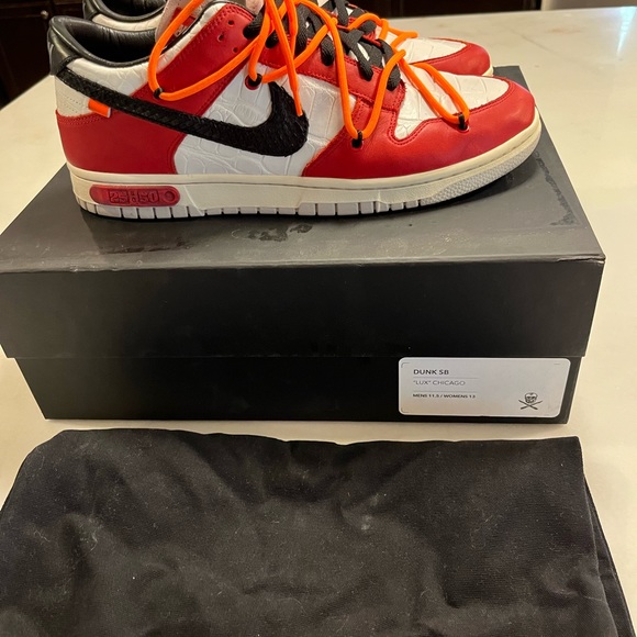 Shoe Surgeon Custom Lux Chicago Nike Dunk Off-White Sz 11.5 VNDS RARE - Picture 13 of 16